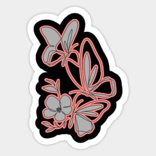 pretty butterfly digital art Sticker